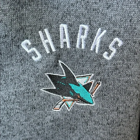 NHL Team Sweater/Jacket Full Zip San Jose Sharks Fleece Embroidered Logo Men’s L - Picture 2 of 8